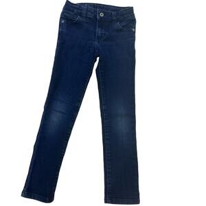Girls Dark Denim Jeans sz 6 adjustable waist tabs Little Girls Jeans